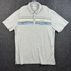 Travis Matthew Polo Shirt Men’s 2XL Gray Heather Golf Striped Soft